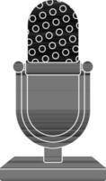 black and white microphone. vector