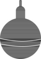 Flat style bauble in black and white color. vector