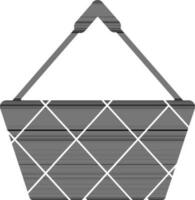 Illustration of a shopping basket in black and white color. vector