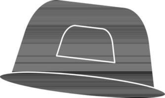 black and white cap in flat style. vector