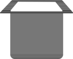 Flat sytyle dustbin in black and white color. vector