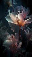 abstract ethereal flowers , generat ai photo