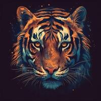 Epic tiger head illustration photo