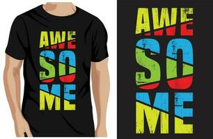 Awesome typography t-shirt design and template vector-1 vector