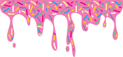 Dripping Donut Glaze and Sprinkles PNG Illustration