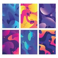 Liquid shapes posters. Modern color fluid shape, abstract diffused colours and fashion gradient poster background vector illustration