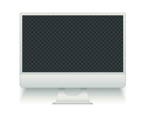 White pc screen. Mockup electronics device vector illustration
