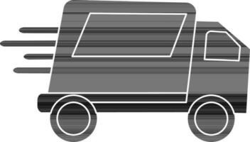 Black truck in flat style. vector
