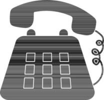 Retro telephone in black and white color. vector