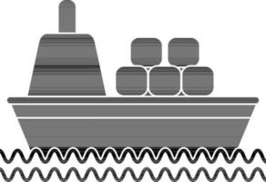 Flat style boxes in ship. vector