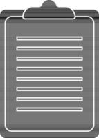 Flat style blank clipboard in black and white color. vector