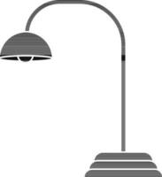 Black table lamp in flat style. vector