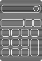Isolated black and white calculator. vector
