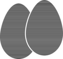 black and white two eggs in flat style. vector