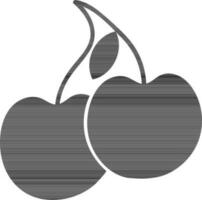 Apples with leaf in black color. vector