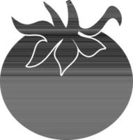 Illustration of a tomato in black and white color. vector