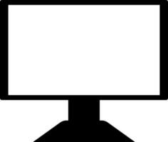 black and white computer in flat style. vector