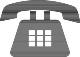 Retro telephone in black and white color. vector