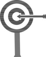 black and white arrow with target board. vector