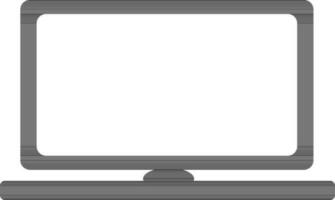 Flat style computer screen in black and white color. vector