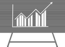 black and white graph presenting on board. vector