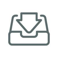 save to folder, download button concept illustration line icon design editable vector eps10