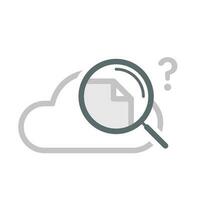 Search no result. Data, document, file not found in the cloud storage or server concept illustration linear design vector eps10. Graphic element for landing page, empty state ui, infographic, icon