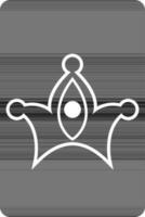 King playing card in black and white color. vector