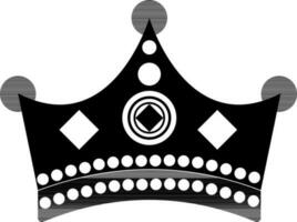 black and white crown of king. vector