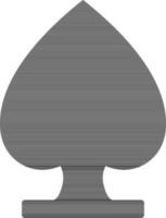 Black and white spade in playing card. vector