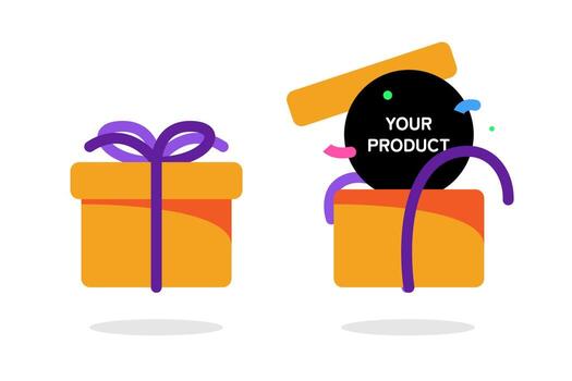 Gift box icon when closed and open concept illustration flat design vector eps10. Modern graphic ui element for app, infographic, button