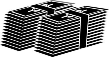 Stack of money in black and white color. vector
