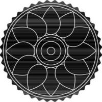 black and white decorated rangoli. vector