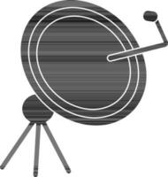 Satellite dish in black and white color. vector