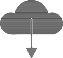 Cloud upload in black color. vector