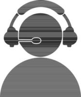 Characte of faceless journalist in black and white color. vector