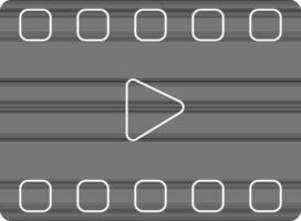 Black and white film video play button. vector