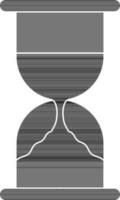 black and white hourglass in flat style. vector