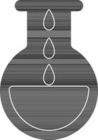 Flat style black and white flask. vector