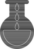 Flat style black and white flask. vector