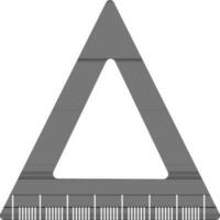 Triangular ruler in black and white color. vector