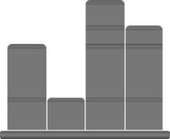 Black graph chart in flat style. vector