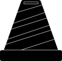 black and white traffic cone. vector