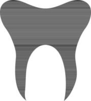 Black tooth on white background. vector