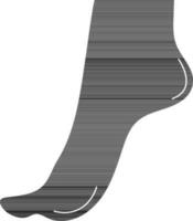 Black human feet standing. vector