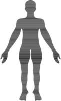 Character of a black faceless male body structure. vector