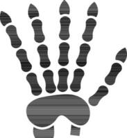 Black hand bones on white background. vector