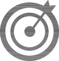 black and white target arrow with bullseye. vector