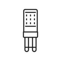 Diode light bulb and LED lamp thin line icon vector