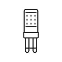 Diode light bulb and LED lamp thin line icon vector